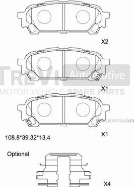 Trevi Automotive PF1286 - Komplet Pločica, disk-kočnica www.molydon.hr