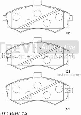 Trevi Automotive PF1281 - Komplet Pločica, disk-kočnica www.molydon.hr