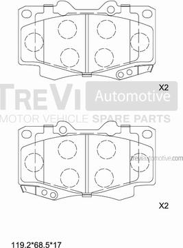 Trevi Automotive PF1283 - Komplet Pločica, disk-kočnica www.molydon.hr