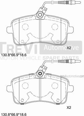 Trevi Automotive PF1239 - Komplet Pločica, disk-kočnica www.molydon.hr