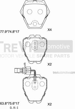 Trevi Automotive PF1234 - Komplet Pločica, disk-kočnica www.molydon.hr