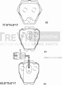 Trevi Automotive PF1233 - Komplet Pločica, disk-kočnica www.molydon.hr