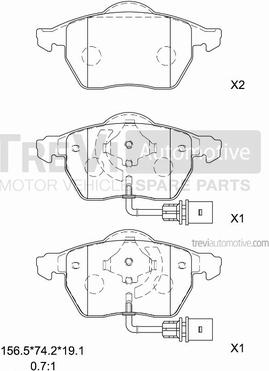 Trevi Automotive PF1237 - Komplet Pločica, disk-kočnica www.molydon.hr