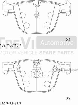 Trevi Automotive PF1222 - Komplet Pločica, disk-kočnica www.molydon.hr