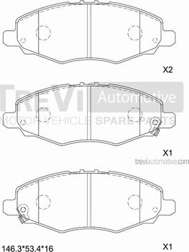 Trevi Automotive PF1279 - Komplet Pločica, disk-kočnica www.molydon.hr