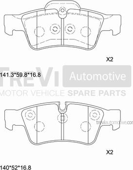 Trevi Automotive PF1276 - Komplet Pločica, disk-kočnica www.molydon.hr