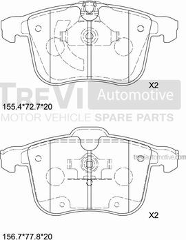 Trevi Automotive PF1278 - Komplet Pločica, disk-kočnica www.molydon.hr