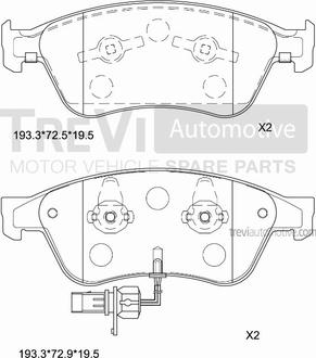 Trevi Automotive PF1277 - Komplet Pločica, disk-kočnica www.molydon.hr