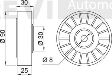 Trevi Automotive TA1453 - Vodeći valjak , klinasti rebrasti remen  www.molydon.hr