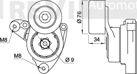 Trevi Automotive TA1691 - Natezač remena, klinasti rebrasti remen  www.molydon.hr