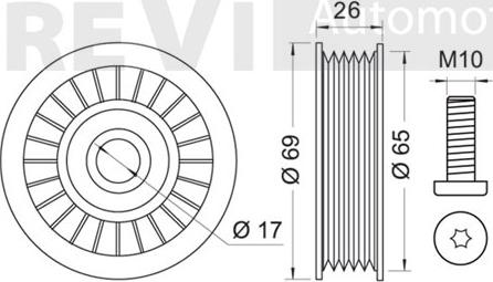 Trevi Automotive TA1614 - Vodeći valjak , klinasti rebrasti remen  www.molydon.hr