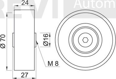 Trevi Automotive TA1051 - Vodeći valjak , klinasti rebrasti remen  www.molydon.hr