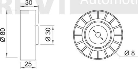 Trevi Automotive TA1038 - Vodeći valjak , klinasti rebrasti remen  www.molydon.hr