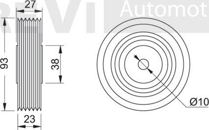 Trevi Automotive TA1020 - Vodeći valjak , klinasti rebrasti remen  www.molydon.hr