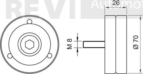 Trevi Automotive TA1196 - Vodeći valjak , klinasti rebrasti remen  www.molydon.hr