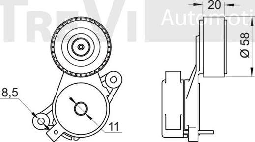 Trevi Automotive TA1868 - Natezač remena, klinasti rebrasti remen  www.molydon.hr