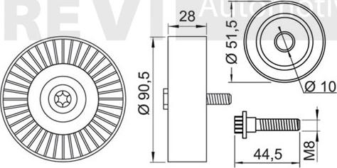 Trevi Automotive TA1753 - Vodeći valjak , klinasti rebrasti remen  www.molydon.hr