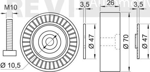 Trevi Automotive TA1769 - Vodeći valjak , klinasti rebrasti remen  www.molydon.hr