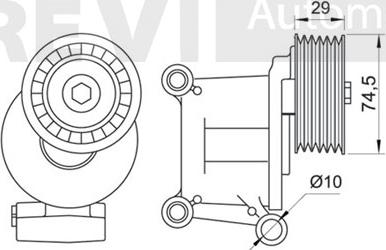 Trevi Automotive TA1705 - Vodeći valjak , klinasti rebrasti remen  www.molydon.hr