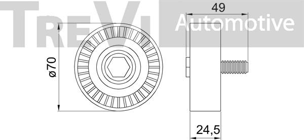 Trevi Automotive TA2091 - Vodeći valjak , klinasti rebrasti remen  www.molydon.hr