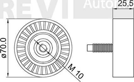 Trevi Automotive TA2065 - Vodeći valjak , klinasti rebrasti remen  www.molydon.hr