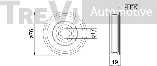 Trevi Automotive TA2175 - Vodeći valjak , klinasti rebrasti remen  www.molydon.hr