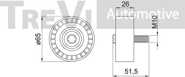 Trevi Automotive TA2173 - Vodeći valjak , klinasti rebrasti remen  www.molydon.hr