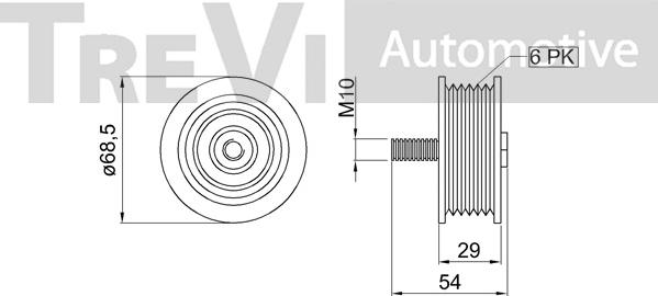 Trevi Automotive TA2269 - Vodeći valjak , klinasti rebrasti remen  www.molydon.hr