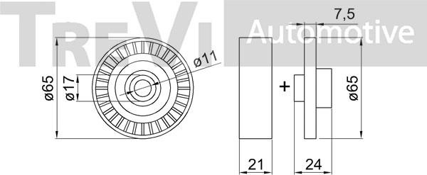 Trevi Automotive TA2220 - Vodeći valjak , klinasti rebrasti remen  www.molydon.hr