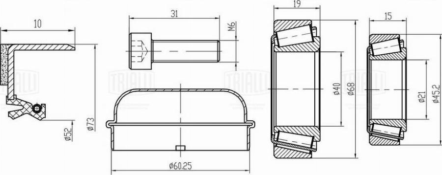 Trialli CS 1587 - Komplet Ležaja kotača www.molydon.hr