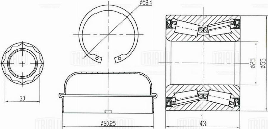 Trialli CS 1571 - Komplet Ležaja kotača www.molydon.hr