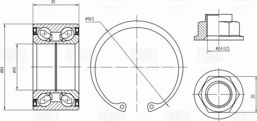 Trialli CS 2571 - Komplet Ležaja kotača www.molydon.hr