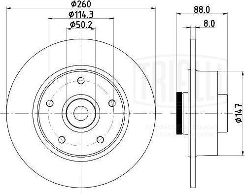 Trialli DF 095113 - Kočioni disk www.molydon.hr