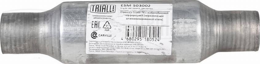 Trialli ESM 503002 - Srednji Ispušni lonac, univerzalni www.molydon.hr