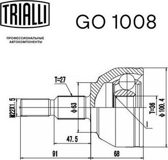 Trialli GO 1008 - Kardan, Pogonska osovina www.molydon.hr