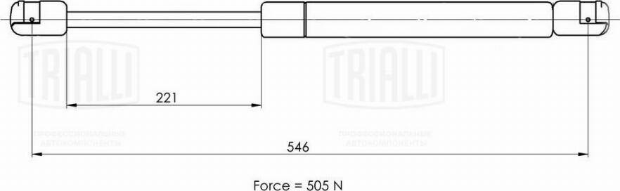 Trialli GS 0913 - Plinski amortizer, prtljaznik/utovarni prostor www.molydon.hr