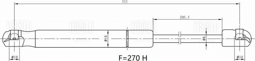 Trialli GS 2403 - Plinski amortizer, prtljaznik/utovarni prostor www.molydon.hr