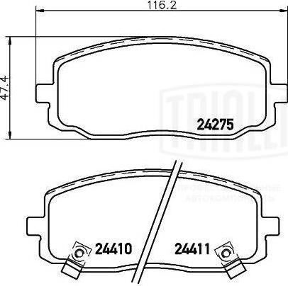 Trialli PF 4245 - Komplet Pločica, disk-kočnica www.molydon.hr