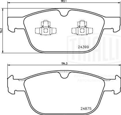 Trialli PF 1053 - Komplet Pločica, disk-kočnica www.molydon.hr