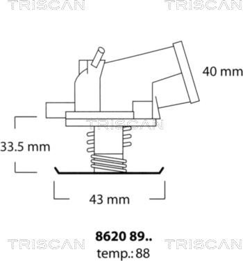 Triscan 8620 8988 - Termostat, rashladna tekućinu www.molydon.hr