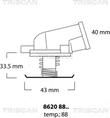 Triscan 8620 8888 - Termostat, rashladna tekućinu www.molydon.hr