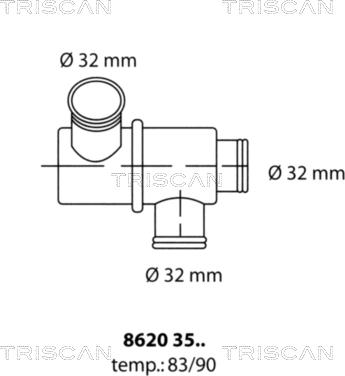 Triscan 8620 3590 - Termostat, rashladna tekućinu www.molydon.hr