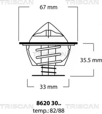 Triscan 8620 3088 - Termostat, rashladna tekućinu www.molydon.hr