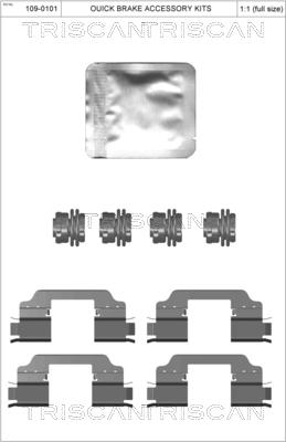 Triscan 8105 161623 - Komplet pribora, Pločica disk kočnice www.molydon.hr