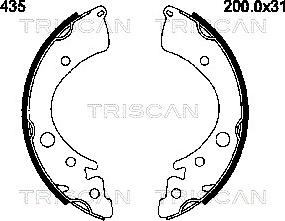 Triscan 8100 40435 - Komplet kočnica, bubanj kočnice www.molydon.hr