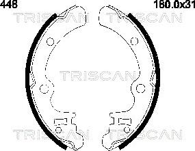 Triscan 8100 68448 - Komplet kočnica, bubanj kočnice www.molydon.hr