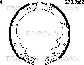 Triscan 8100 14411 - Komplet kočnica, bubanj kočnice www.molydon.hr