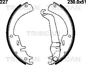 Triscan 8100 16517 - Komplet kočnica, bubanj kočnice www.molydon.hr