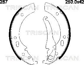 Triscan 8100 11287 - Komplet kočnica, bubanj kočnice www.molydon.hr