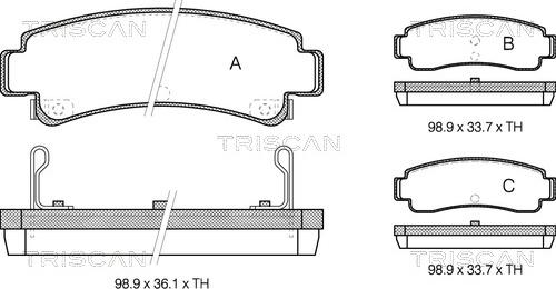 Triscan 8110 14166 - Komplet Pločica, disk-kočnica www.molydon.hr